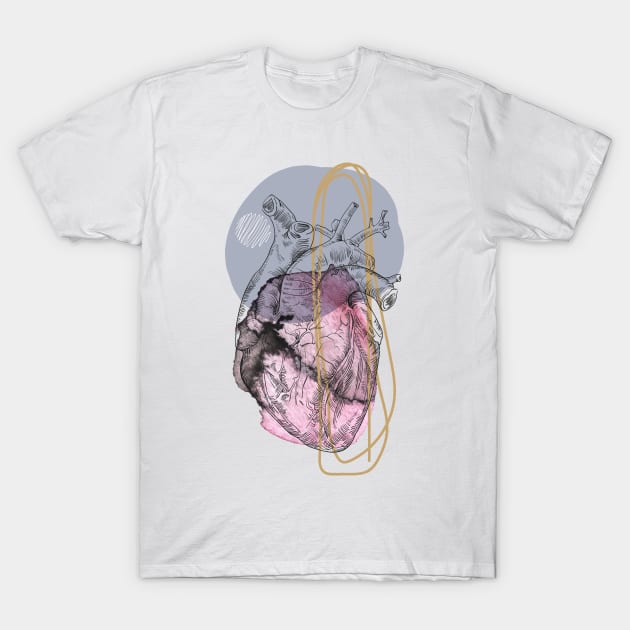 Anatomical heart, engraving drawing. T-Shirt by Olga Berlet